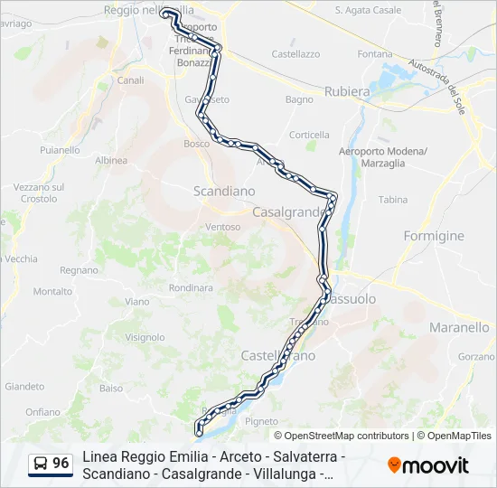 96 Bus Line Map