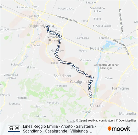 96 Bus Line Map
