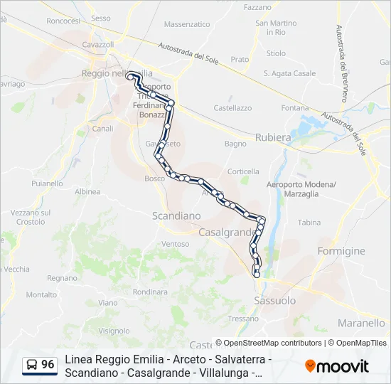 96 Bus Line Map