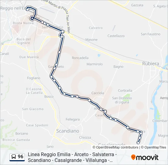 96 Bus Line Map