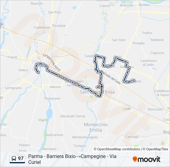 Percorso linea bus 97