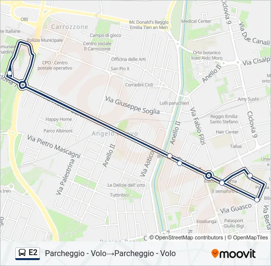 E2 Bus Line Map