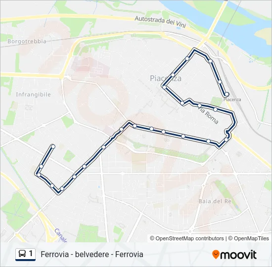 1 Bus Line Map