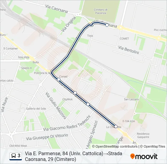 3 Bus Line Map