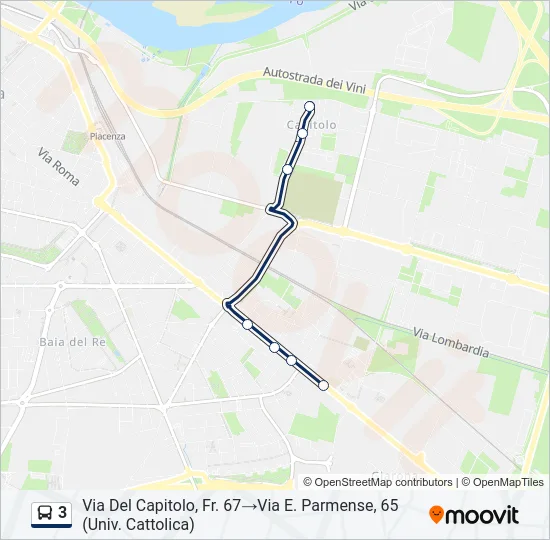 3 Bus Line Map