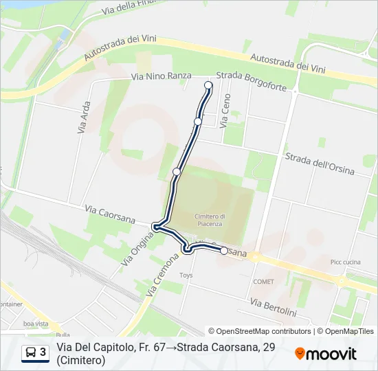 3 Bus Line Map