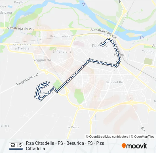 15 Bus Line Map