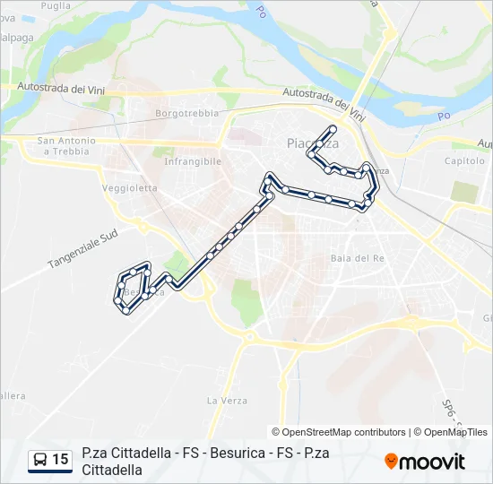 15 Bus Line Map