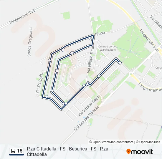 15 Bus Line Map