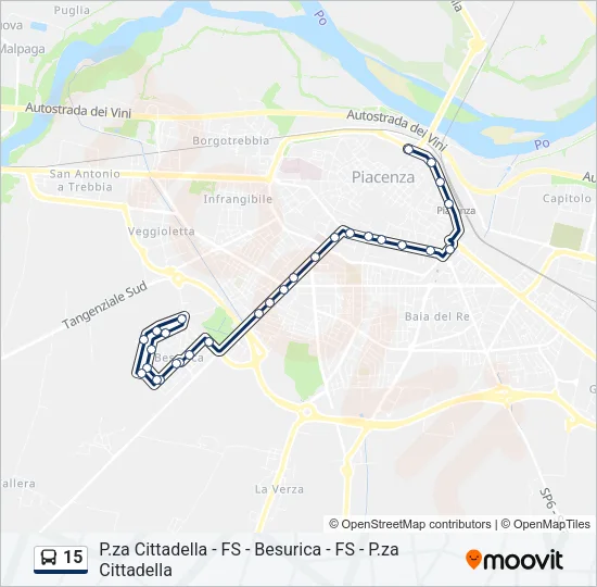 15 Bus Line Map