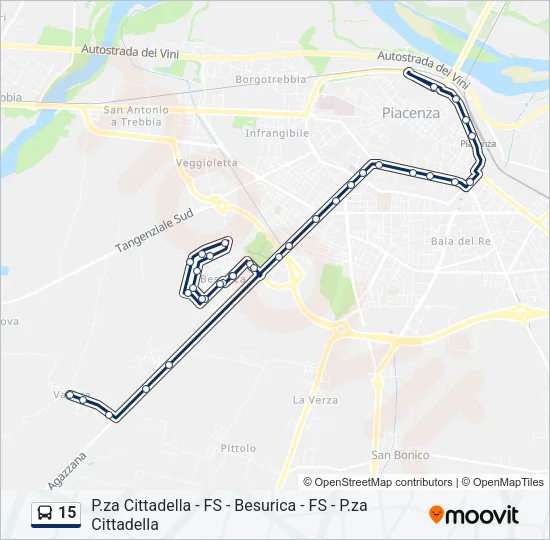 15 Bus Line Map