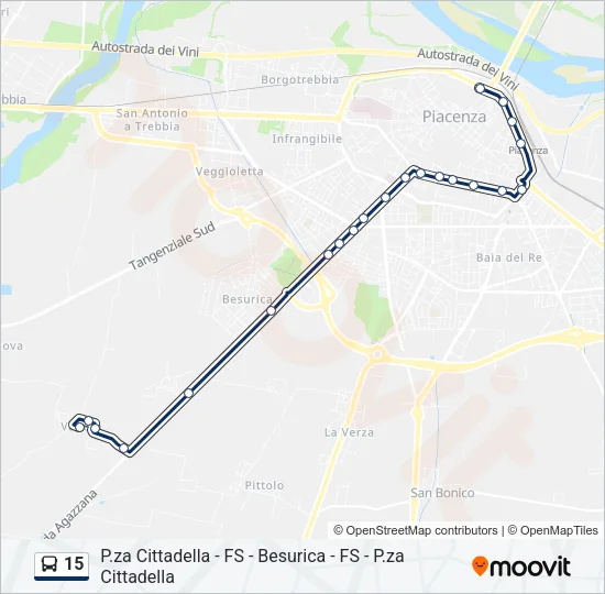 15 Bus Line Map