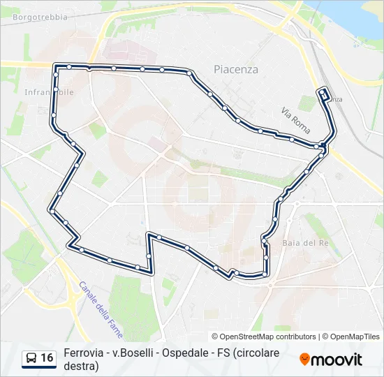16 Bus Line Map