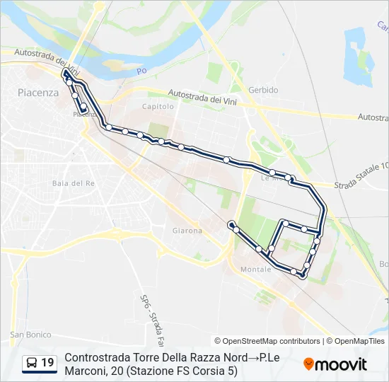 19 Bus Line Map