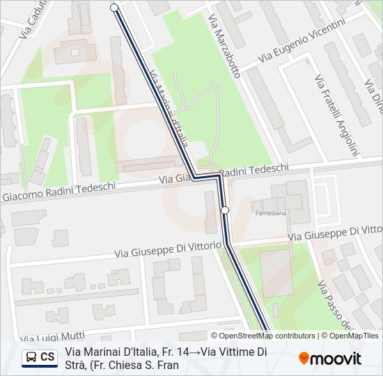 Percorso linea bus CS