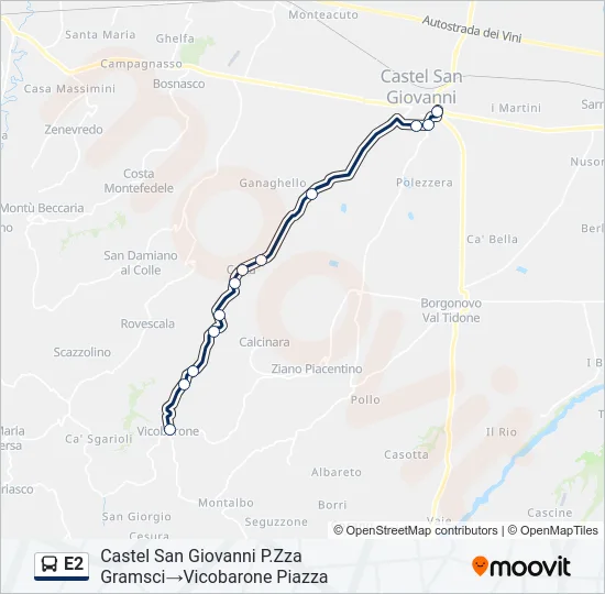 E2 Bus Line Map