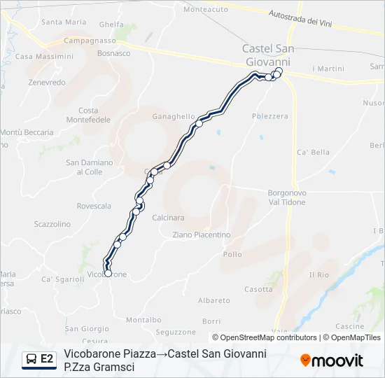 E2 Bus Line Map