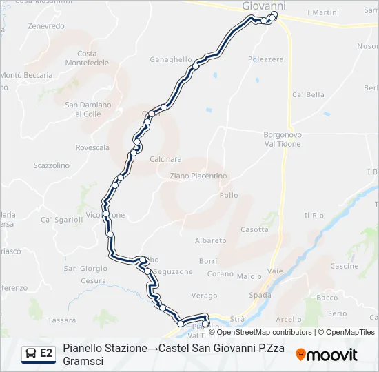 E2 Bus Line Map