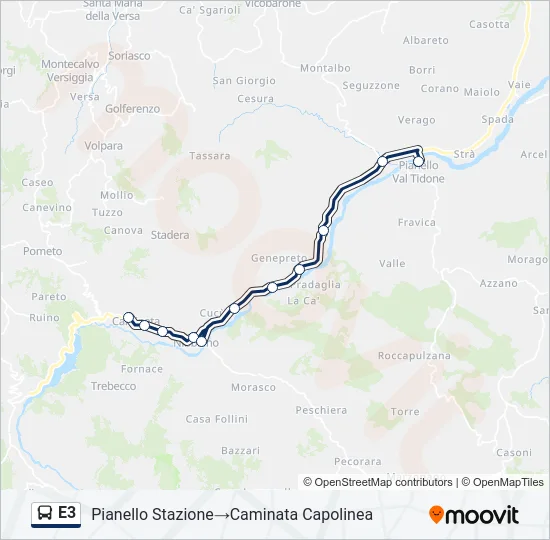 E3 Bus Line Map