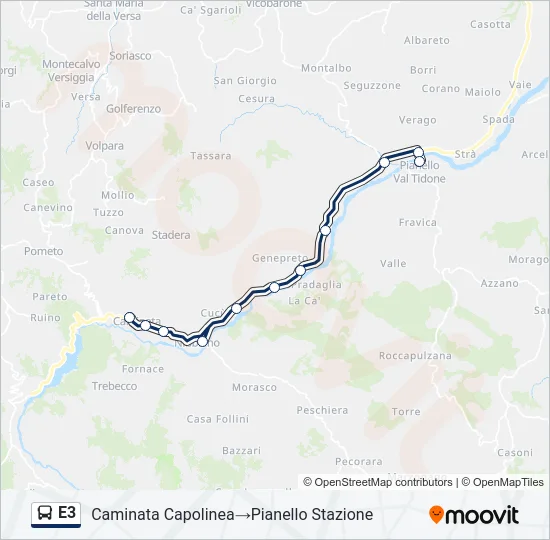 E3 Bus Line Map