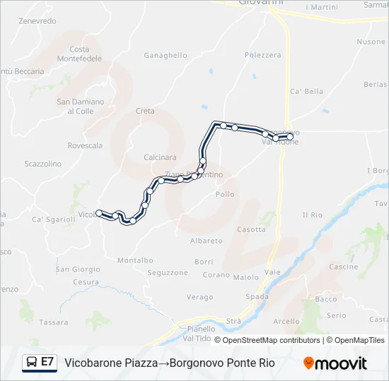 E7 Bus Line Map