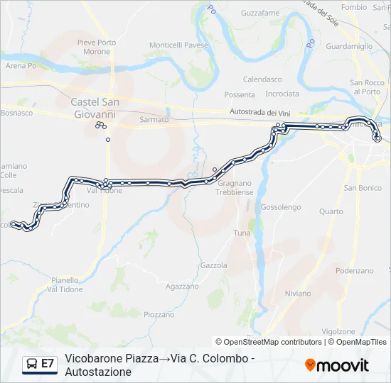 E7 Bus Line Map