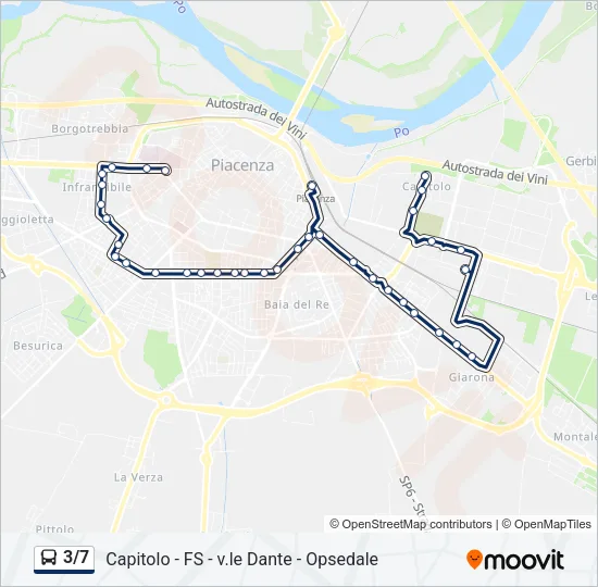 3/7 Bus Line Map