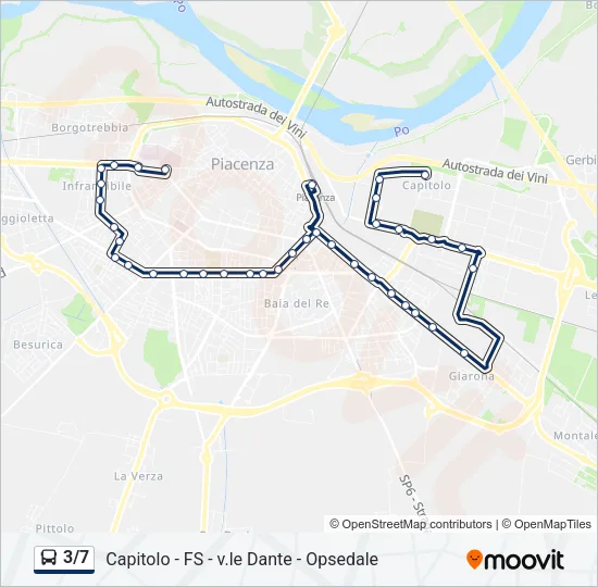 3/7 Bus Line Map