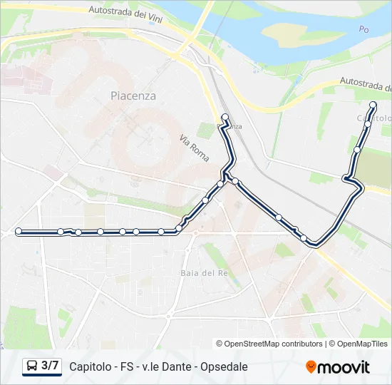 3/7 Bus Line Map