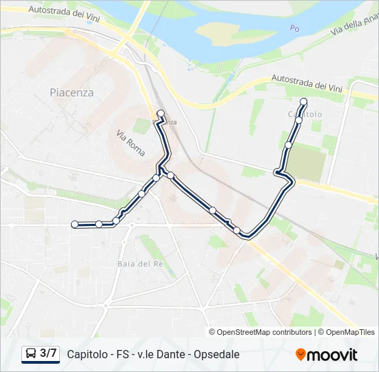 3/7 Bus Line Map