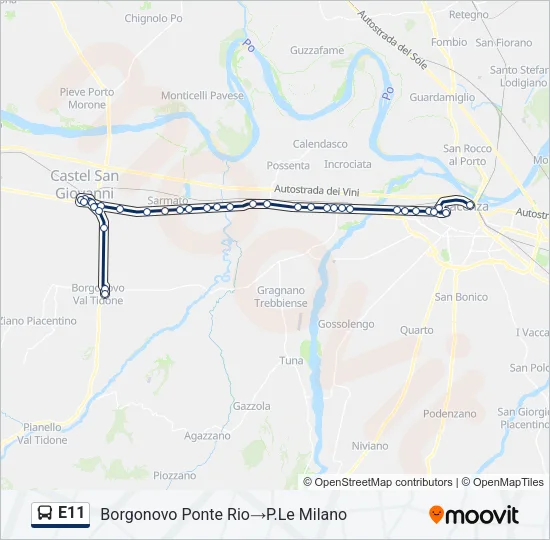 E11 Bus Line Map