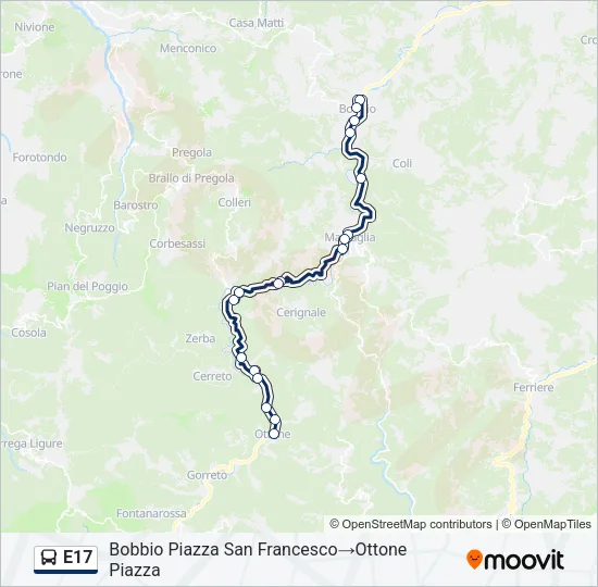 E17 Bus Line Map