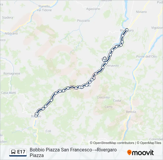 E17 Bus Line Map
