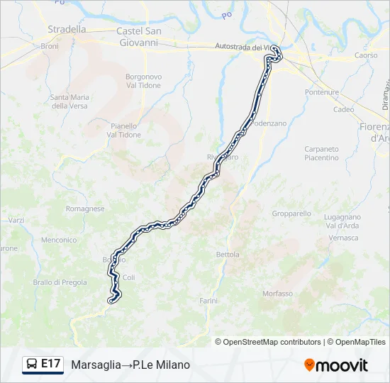 E17 Bus Line Map