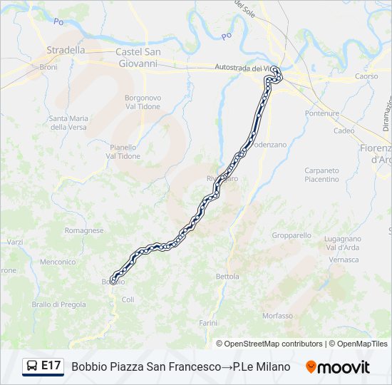 Percorso linea bus E17