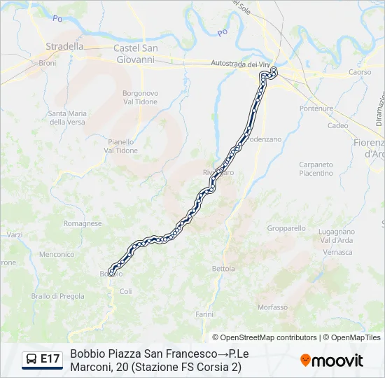 E17 Bus Line Map