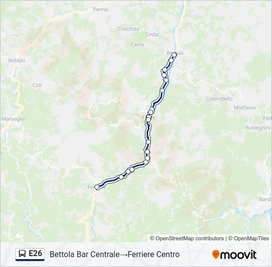E26 Bus Line Map