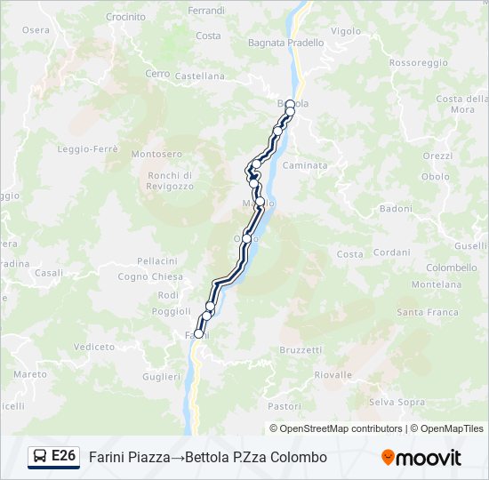 E26 bus Line Map