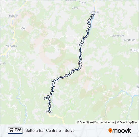 E26 bus Line Map