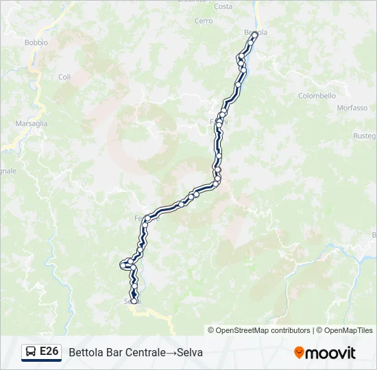 E26 Bus Line Map