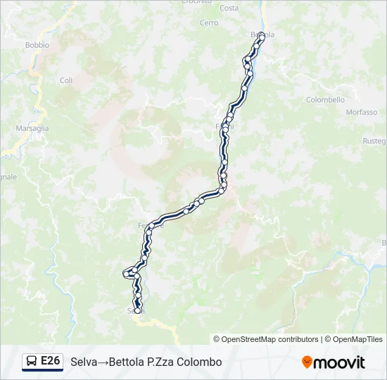 E26 Bus Line Map