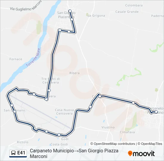 E41 Bus Line Map