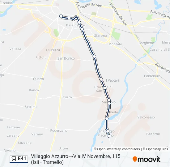 E41 Bus Line Map