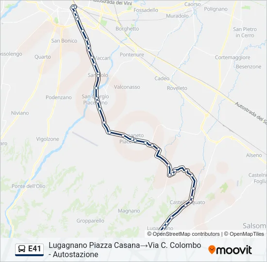 E41 Bus Line Map