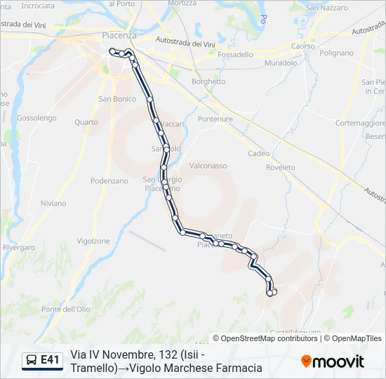 E41 Bus Line Map