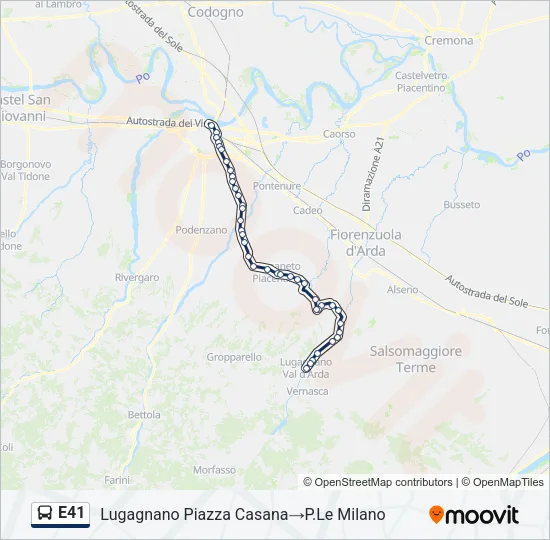 E41 Bus Line Map