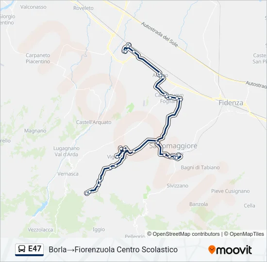 E47 Bus Line Map