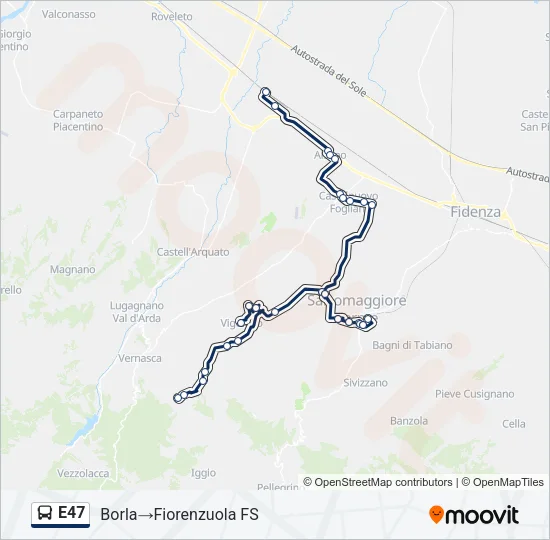 E47 Bus Line Map