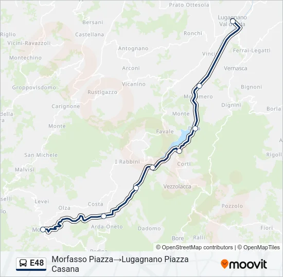 E48 Bus Line Map