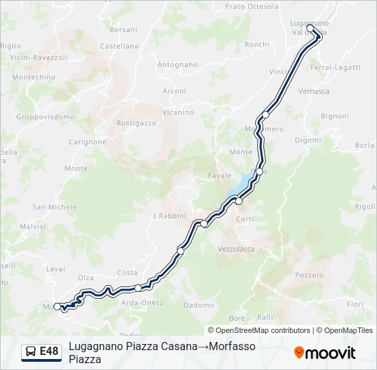 E48 Bus Line Map